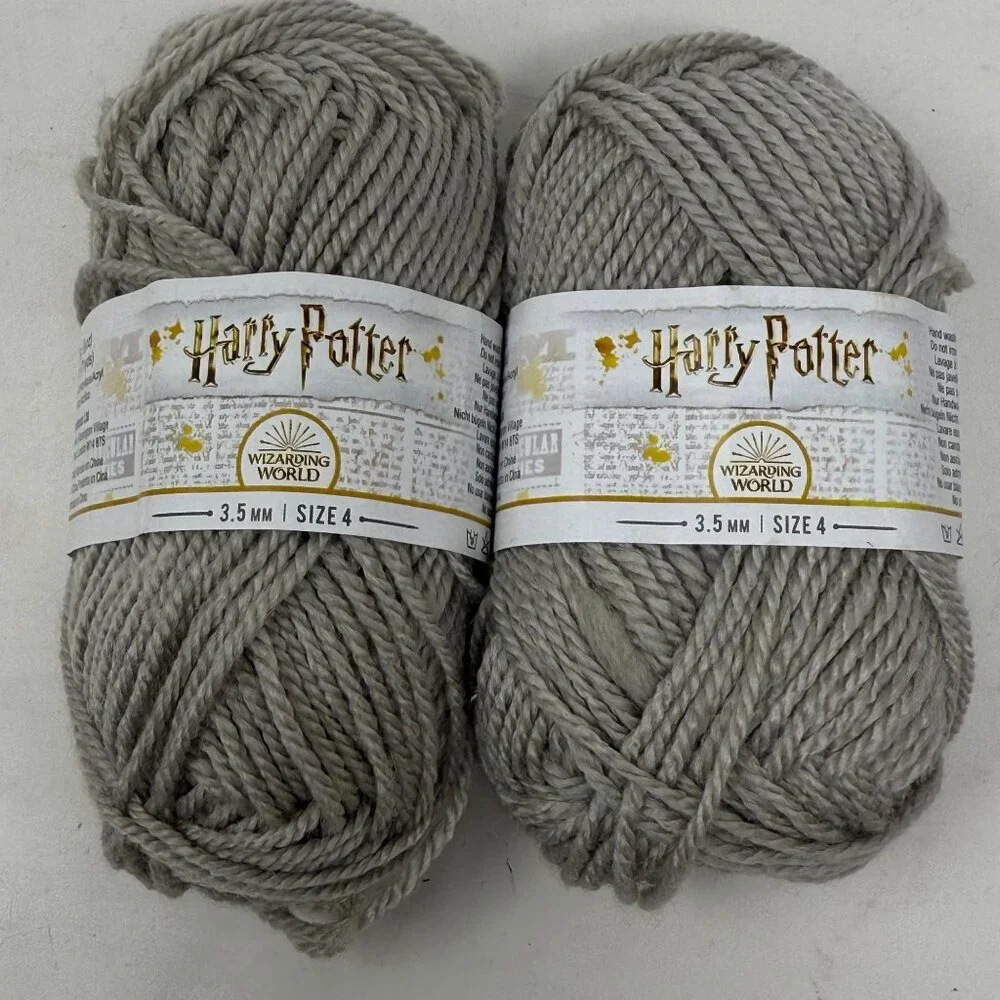 Harry Potter Wizarding World Yarn 3.5mm Size 4 Silver 100% Acrylic Replacement